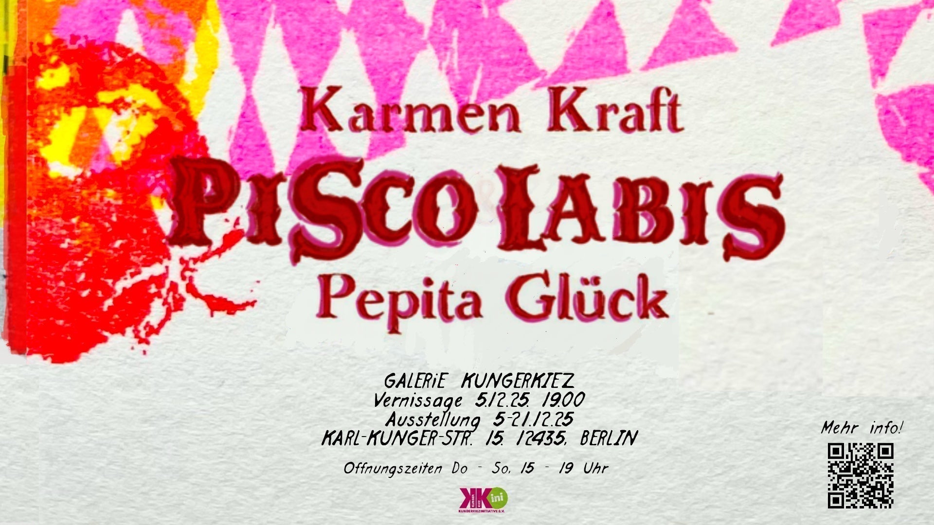 PISCOLABIS - Karmen Kraft & Pepita Glück exhibition - 5-21 December 2025, Galerie Kungerkiez, Berlin