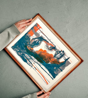 Original Risograph Print “Ewa Nº2” – 4-Color Handmade Riso Art, 35x25cm