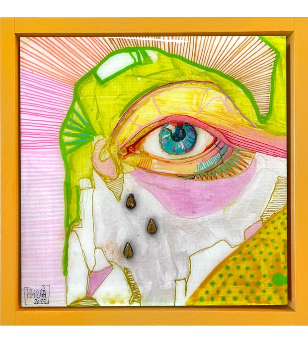 Original artwork on wood. “Tapadä XXIV” framed 20x20cm