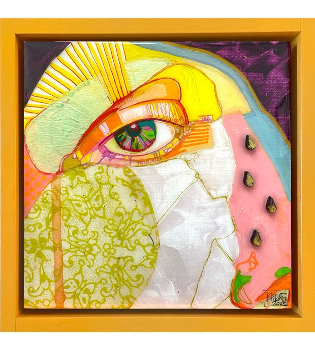 Original artwork on wood. “Tapadä XXV” framed 20x20cm